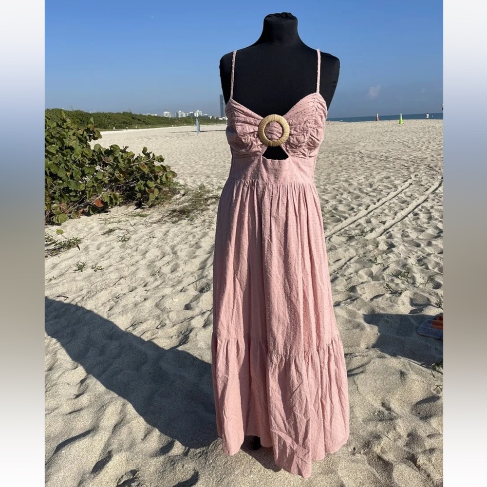Boho dust pink cutout cami maxi dress M